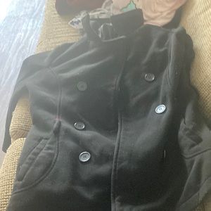 All black button up coat